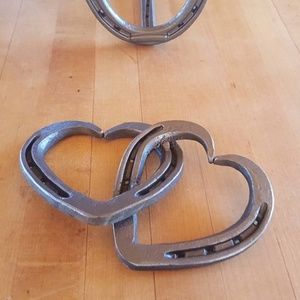 Hand Forged Horseshoe Hearts
